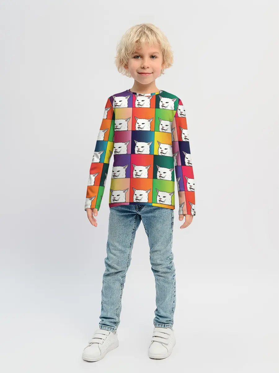 Детский лонгслив / Woman Yelling at Cat