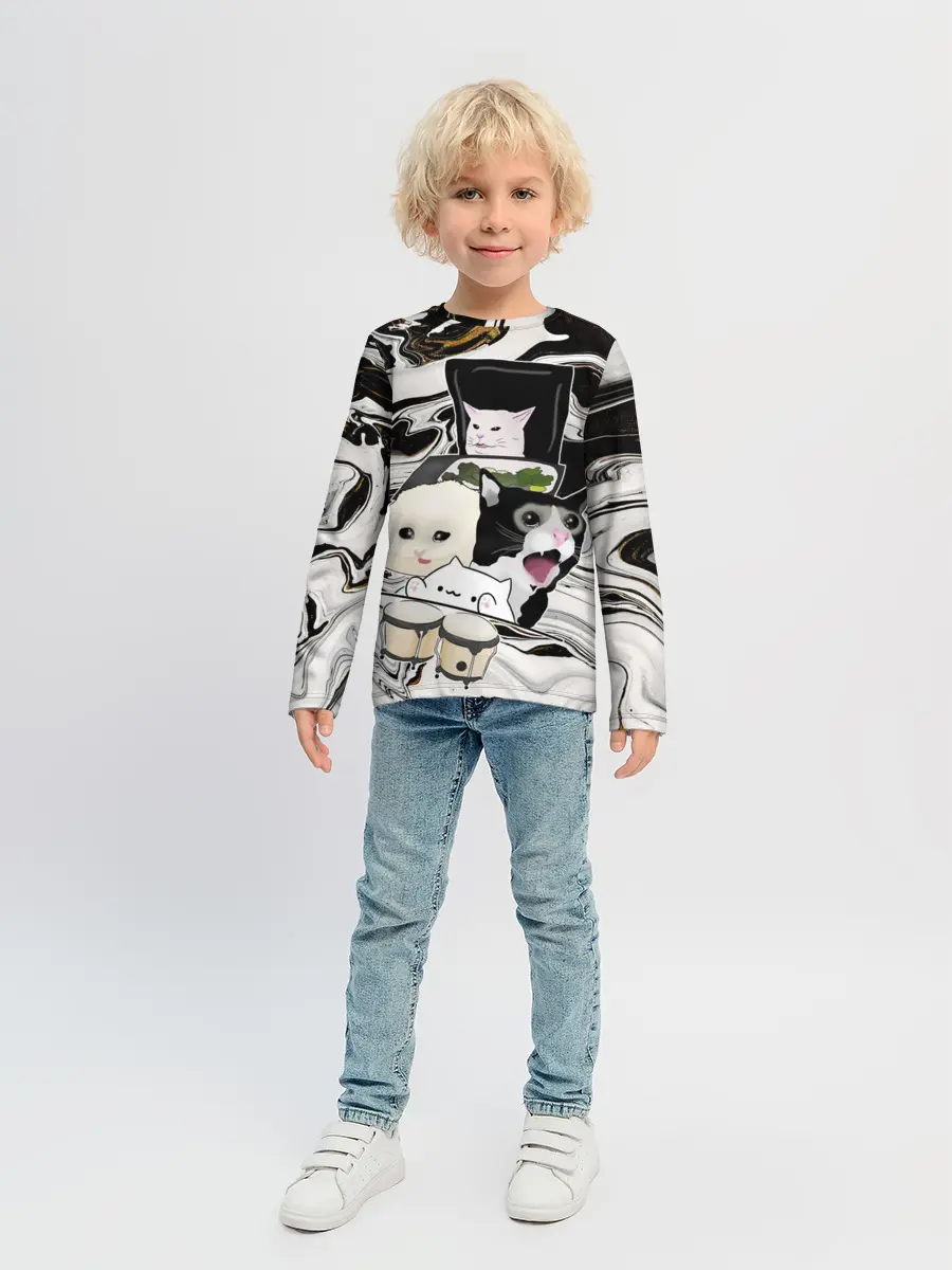 Детский лонгслив / woman yelling at cat