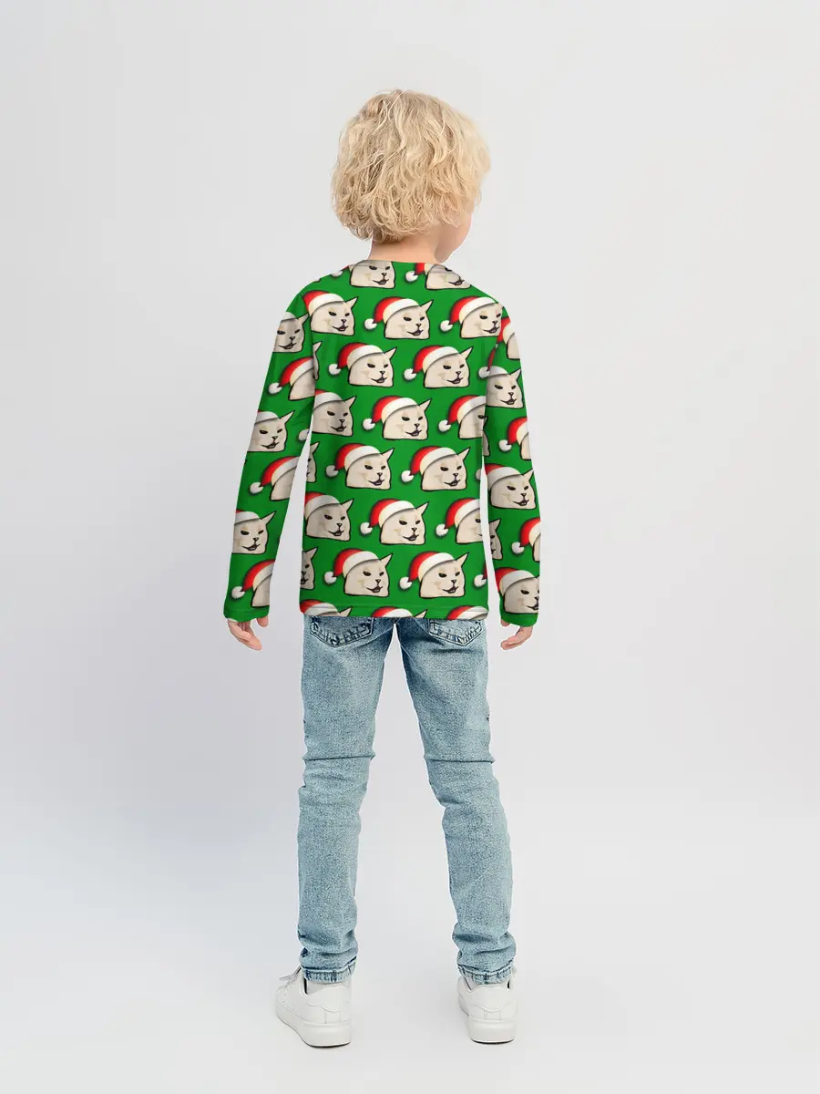 Детский лонгслив / woman yelling at cat