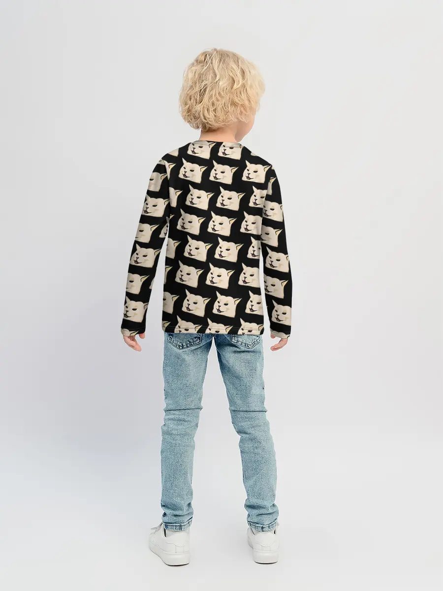 Детский лонгслив / woman yelling at cat