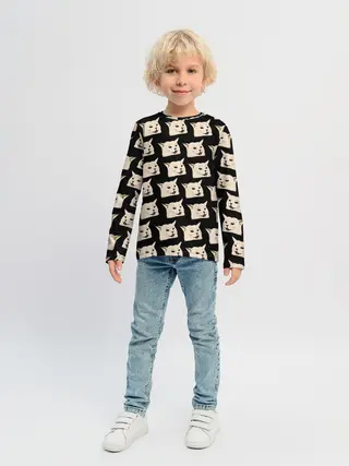 Детский лонгслив / woman yelling at cat