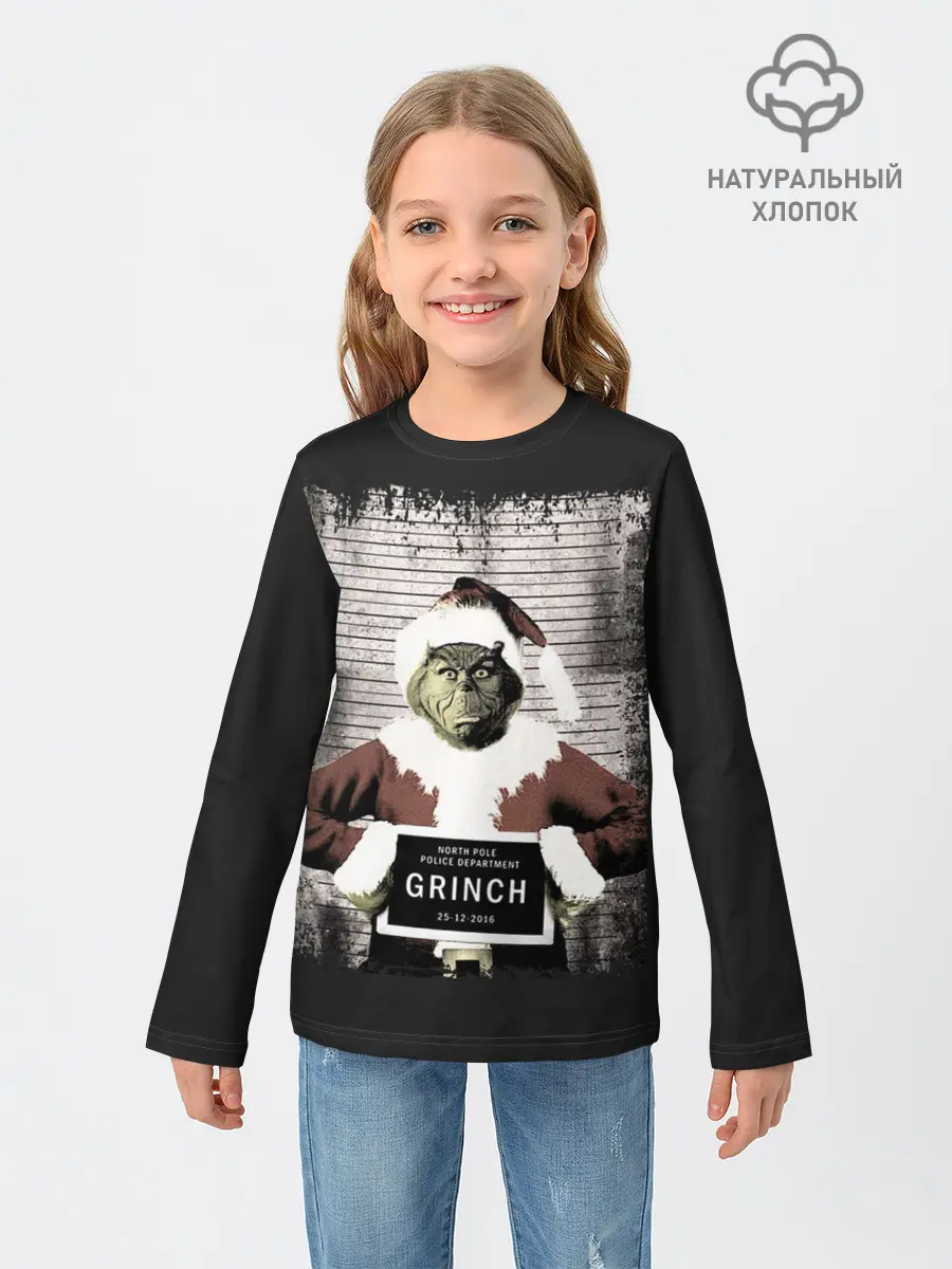 Детский лонгслив / Гринч