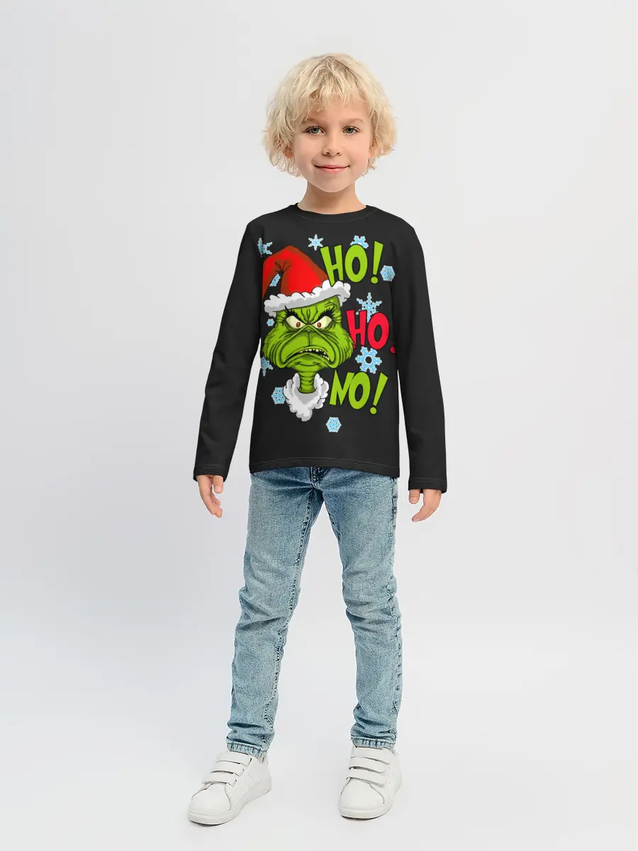 Детский лонгслив / Grinch Face No! No! No!