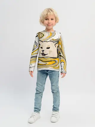 Детский лонгслив / woman yelling at cat