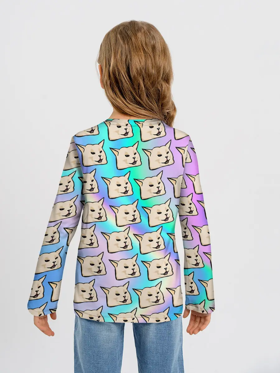 Детский лонгслив / woman yelling at cat