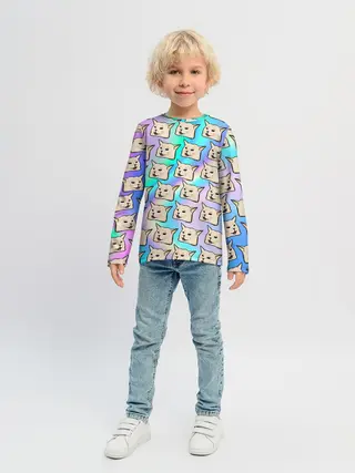 Детский лонгслив / woman yelling at cat