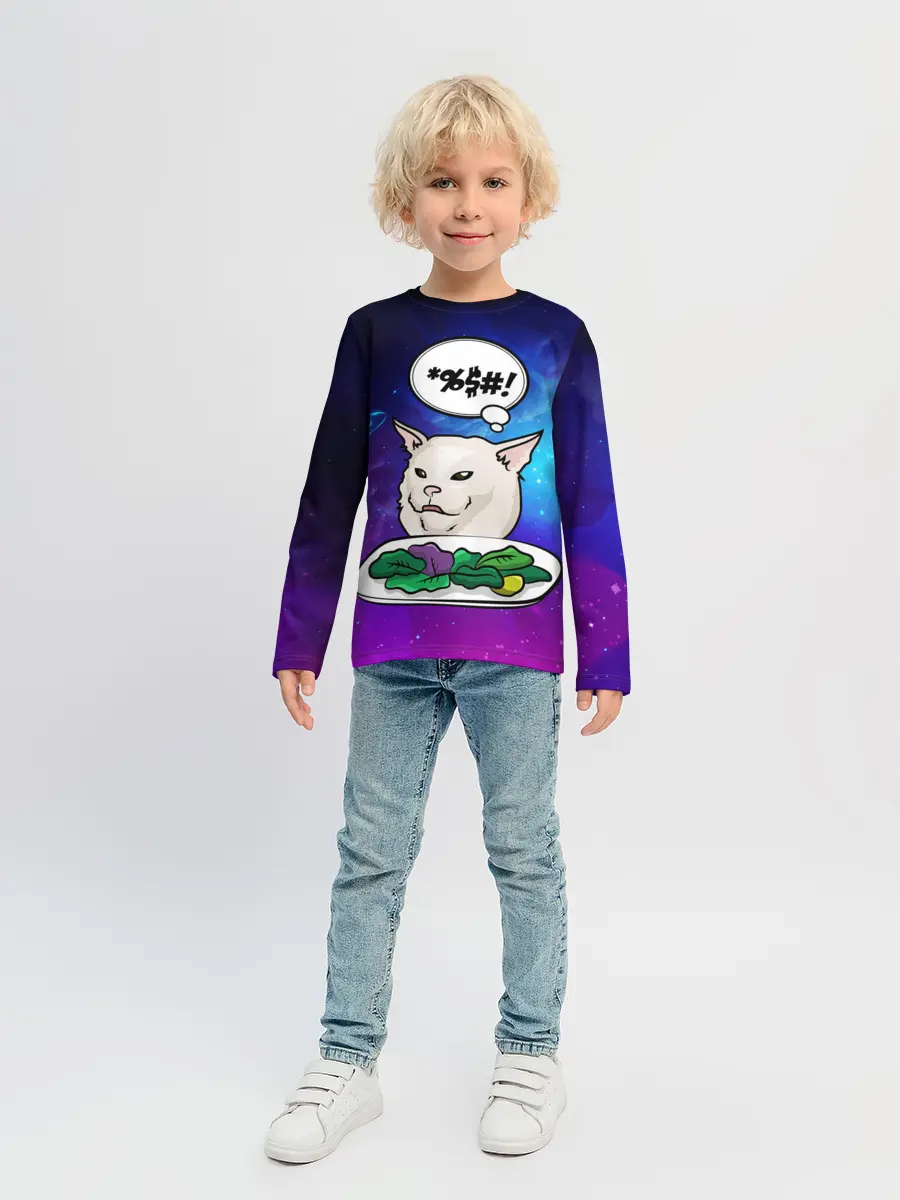 Детский лонгслив / Woman yelling at a cat