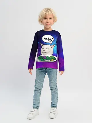 Детский лонгслив / Woman yelling at a cat