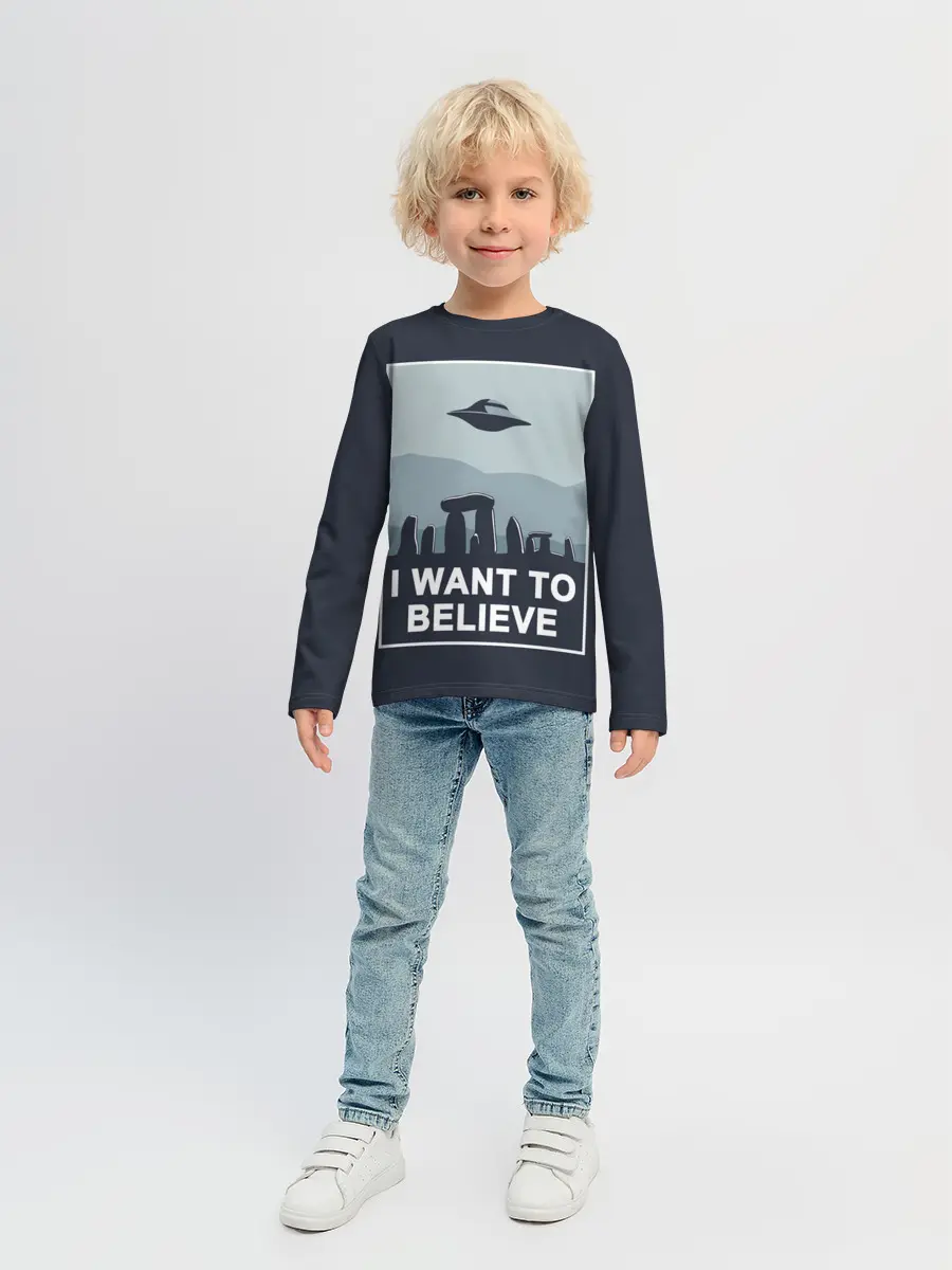 Детский лонгслив / I want to believe