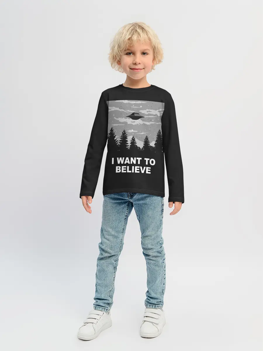 Детский лонгслив / I want to believe