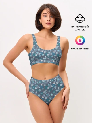 Женские топ и трусы / Снежинки