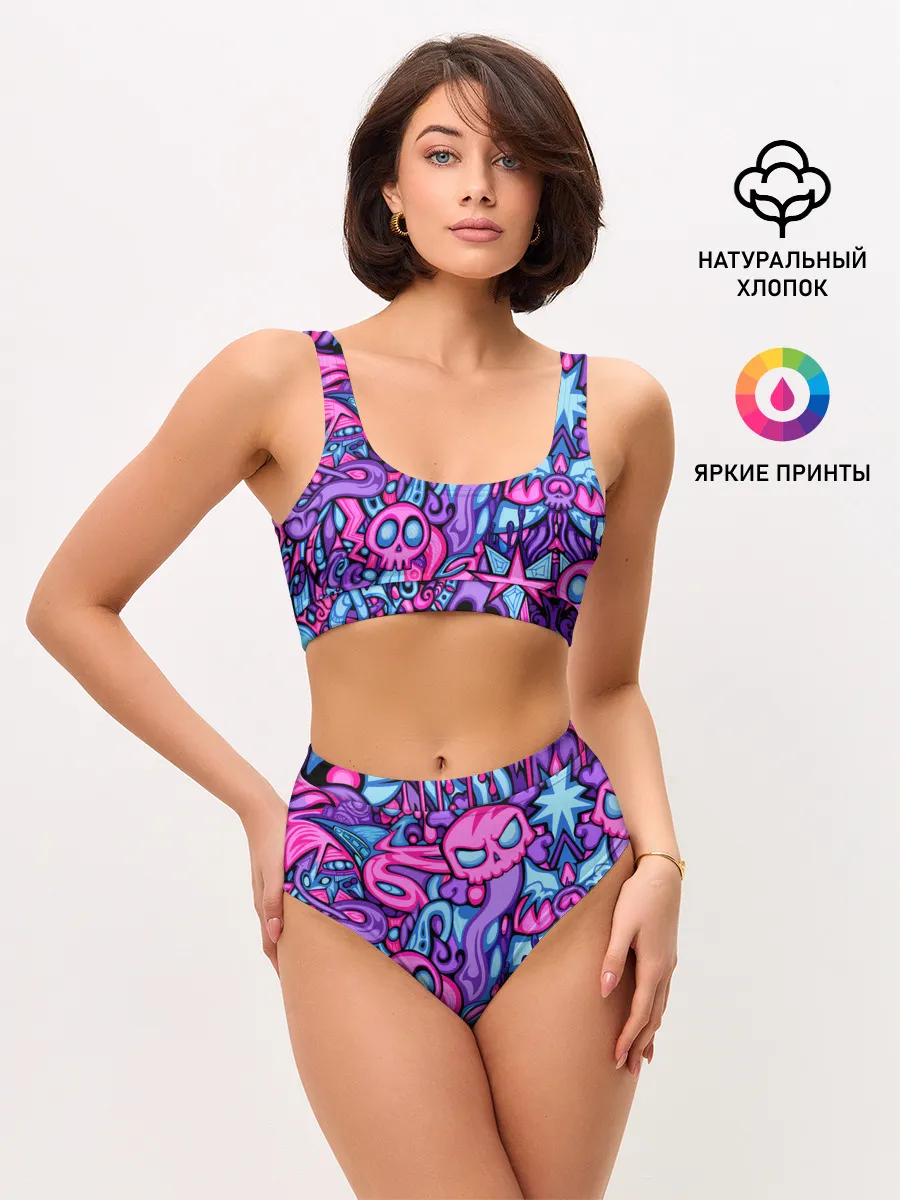 Женские топ и трусы / Граффити монстры