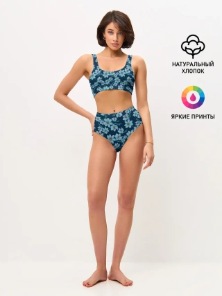 Женские топ и трусы / Иксии не темно синем фоне