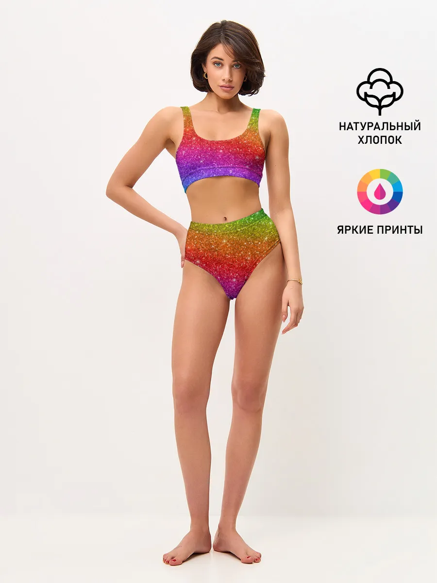 Женские топ и трусы / Блестки радуги