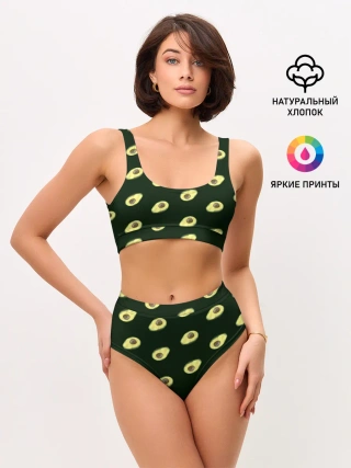 Женские топ и трусы / Авокадо