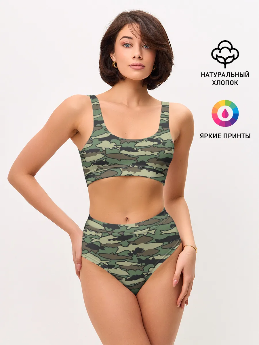 Женские топ и трусы / Камуфляж акулы