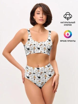 Женские топ и трусы / Коты