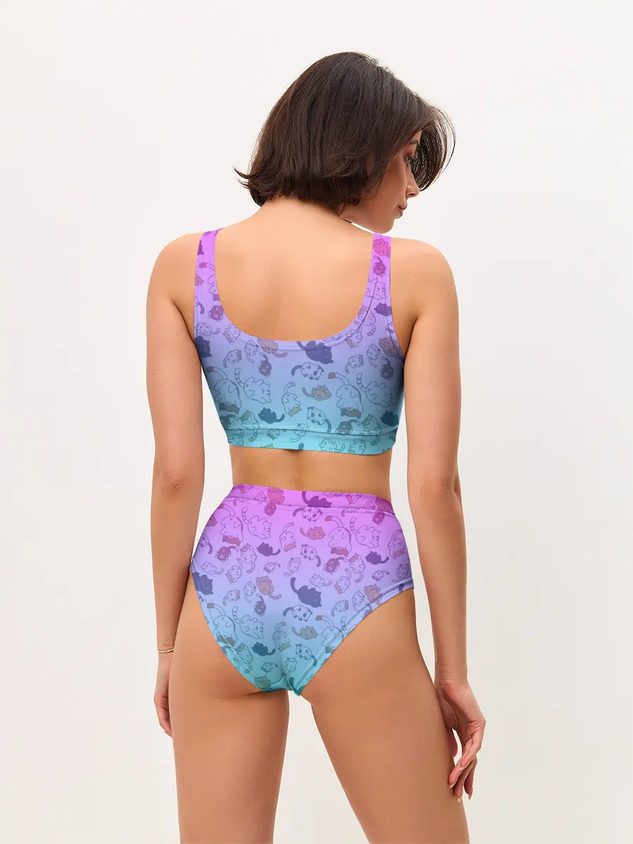 Женские топ и трусы / Котики в полете