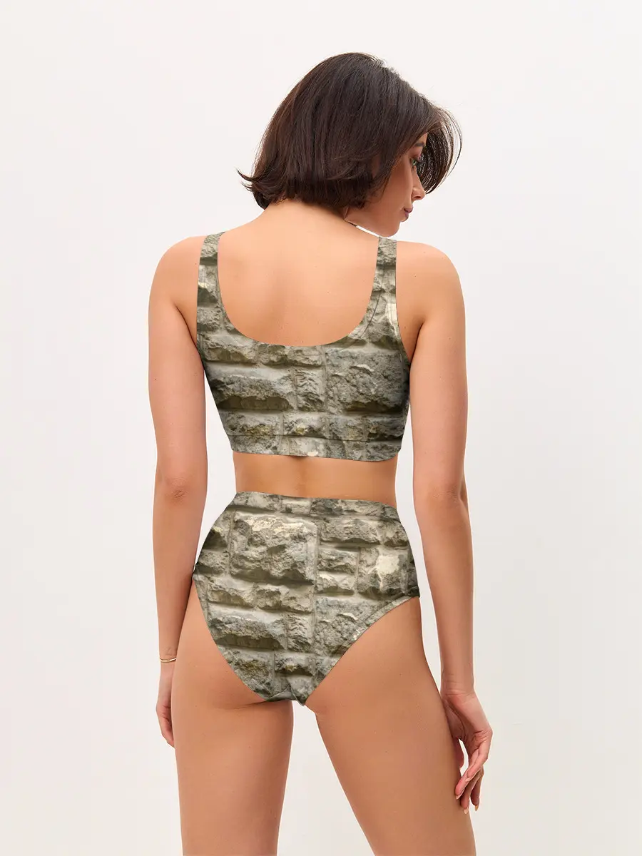 Женские топ и трусы / Неровные блоки