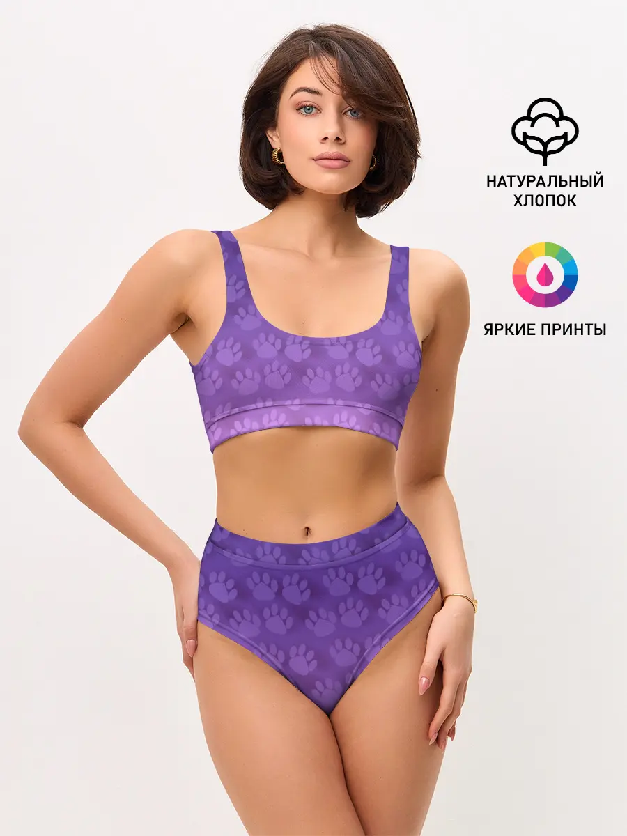 Женские топ и трусы / Кошачьи Следы