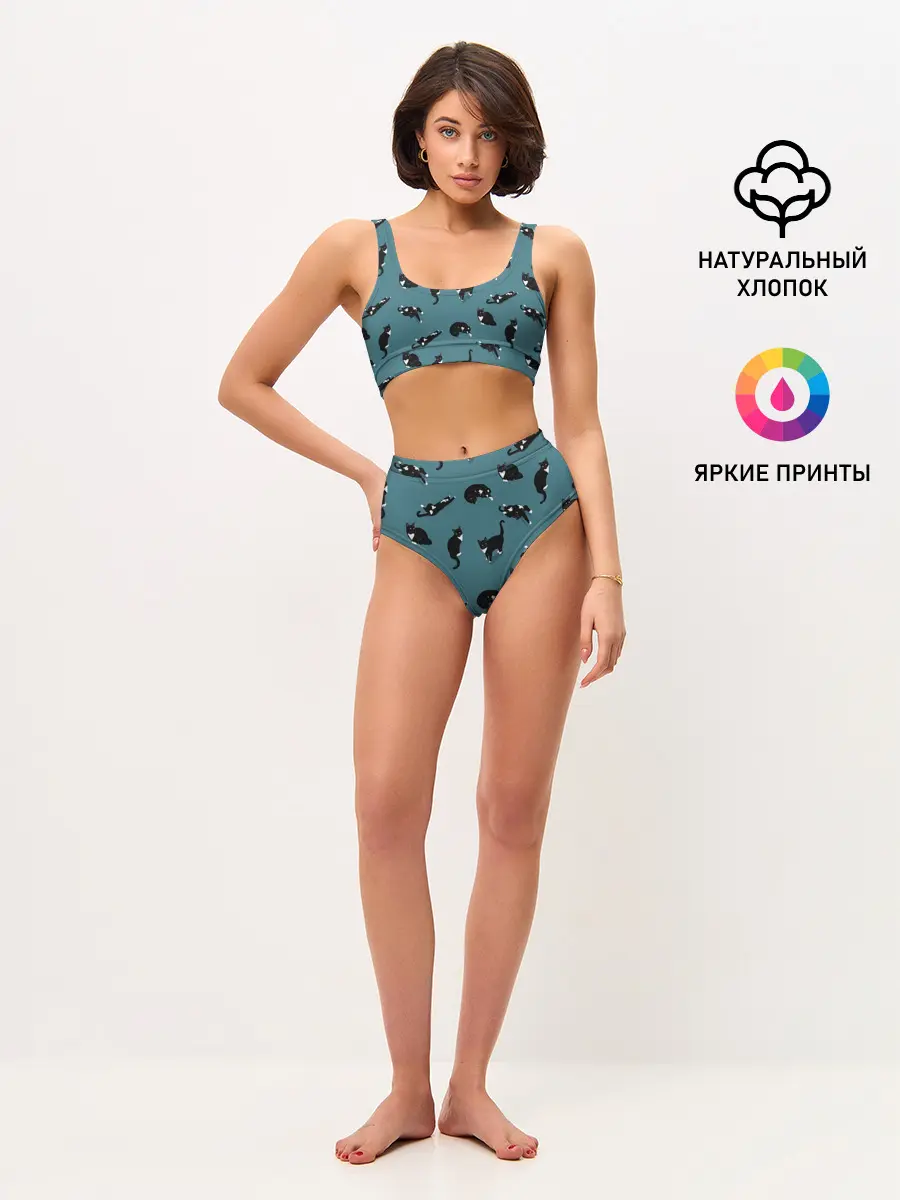 Женские топ и трусы / Коты и кошечки