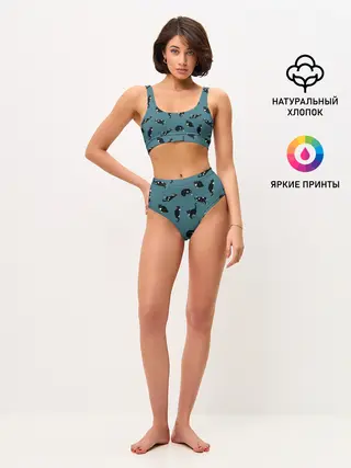 Женские топ и трусы / Коты и кошечки