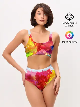 Женские топ и трусы / брызги краски