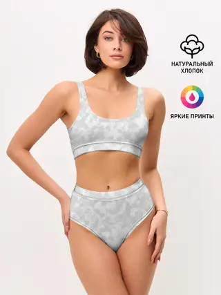 Женские топ и трусы / СНЕЖНЫЙ КАМУФЛЯЖ