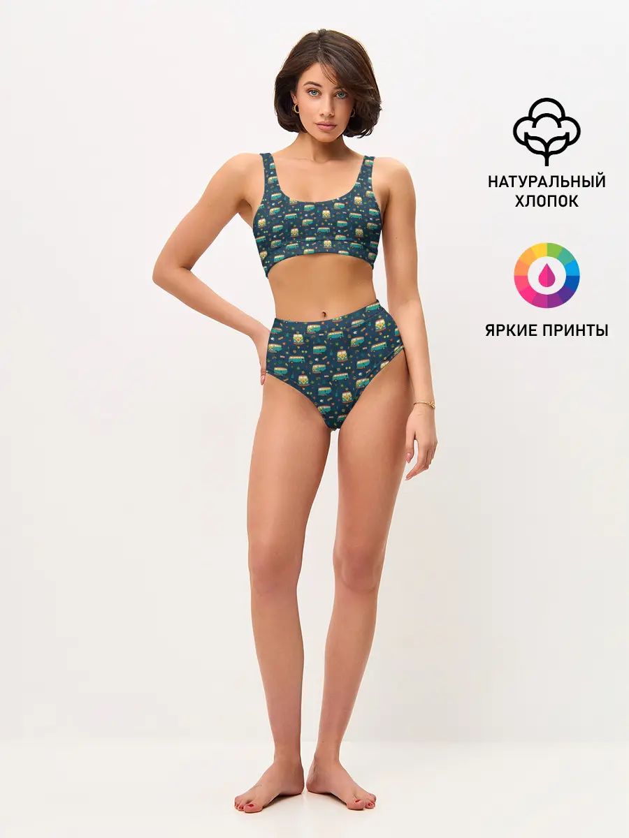 Женские топ и трусы / Фургоны хиппи