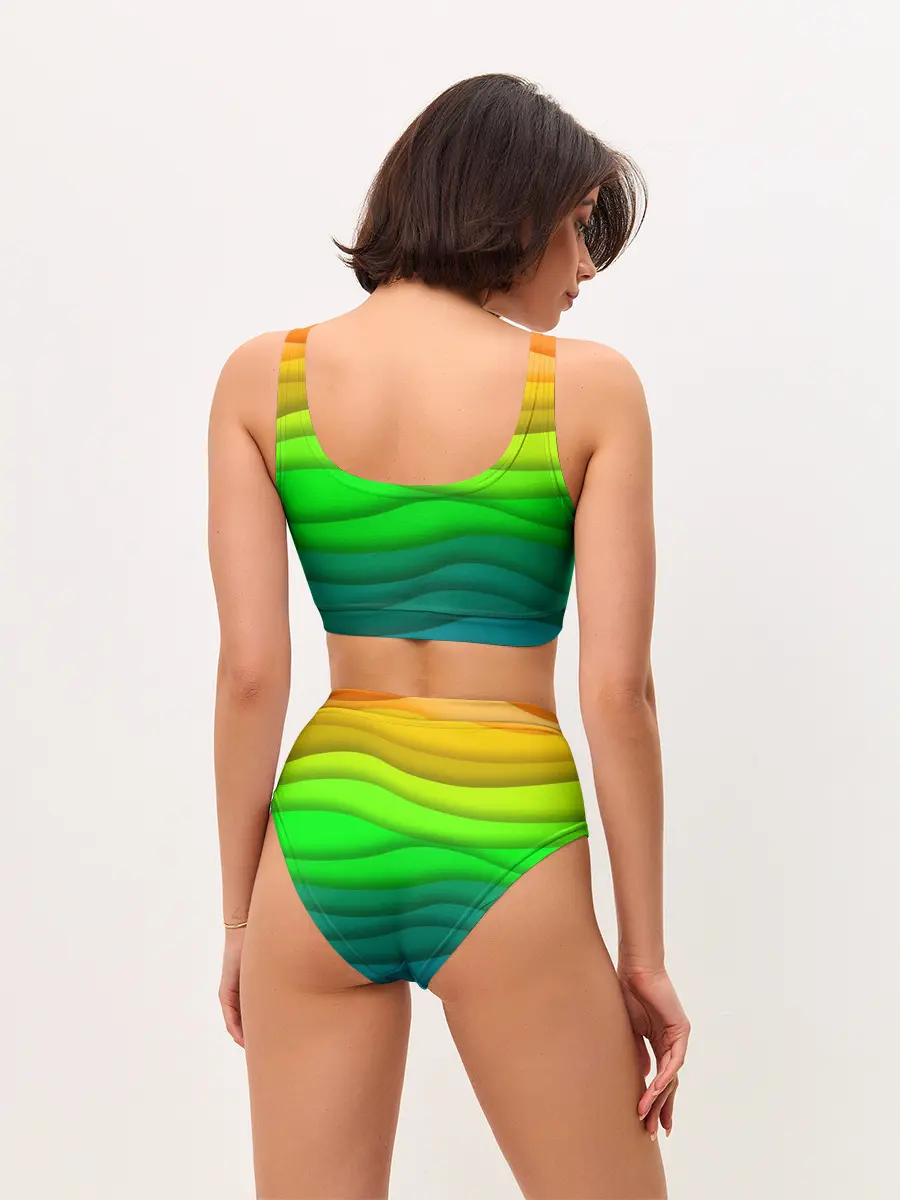 Женские топ и трусы / Цветные волны