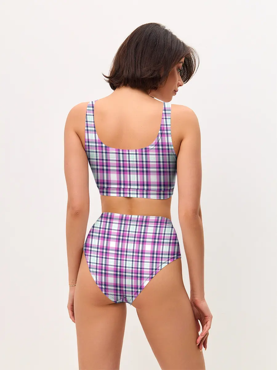 Женские топ и трусы / Текстура в клетку