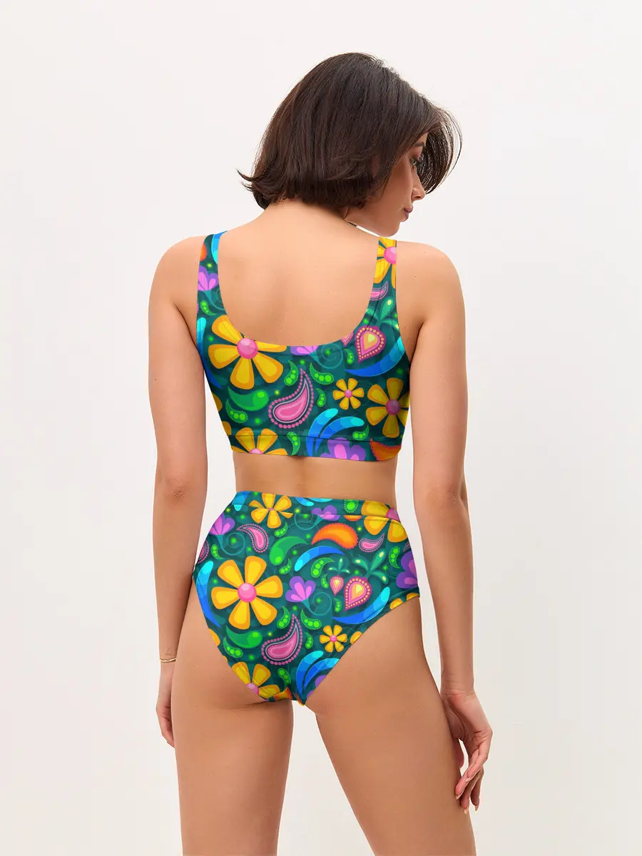 Женские топ и трусы / ЯРКИЕ ЦВЕТЫ