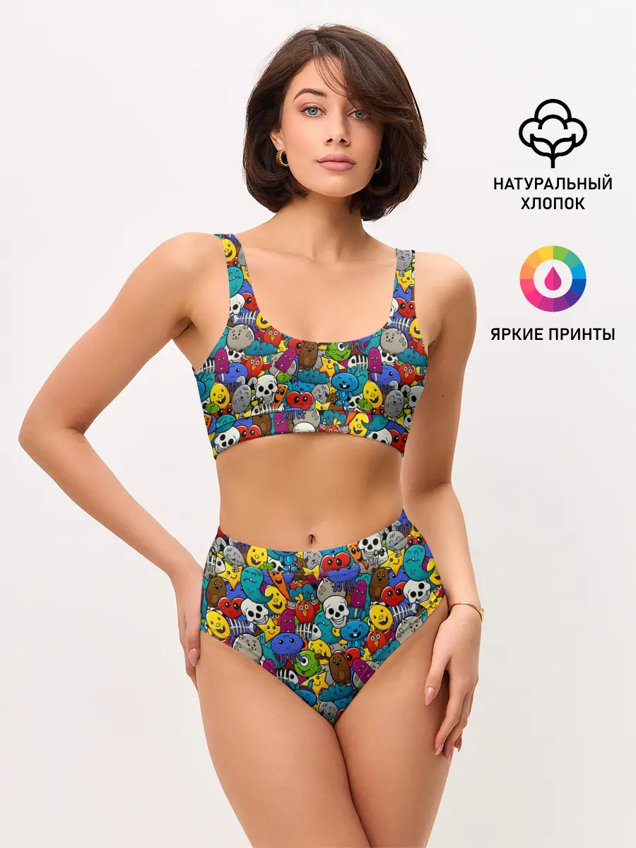 Женские топ и трусы / Граффити