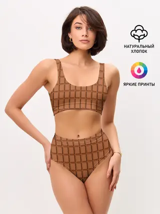 Женские топ и трусы / Шоколад