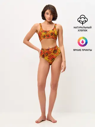 Женские топ и трусы / Цветы