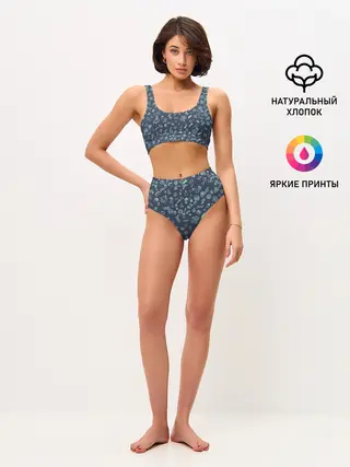 Женские топ и трусы / Еда Синий
