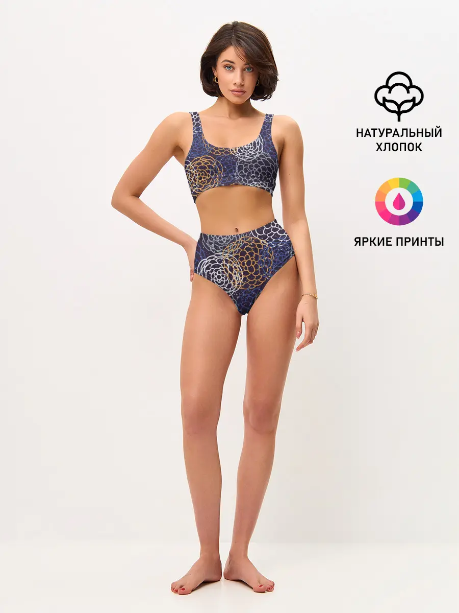 Женские топ и трусы / текстура японские узоры