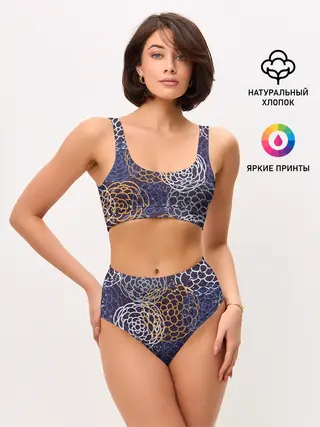 Женские топ и трусы / текстура японские узоры