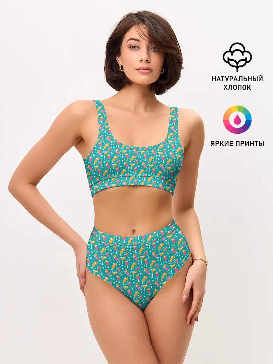 Женские топ и трусы / Летняя текстура