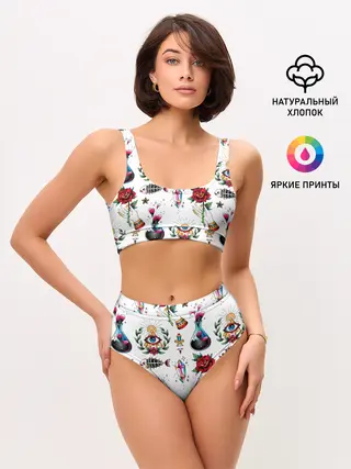 Женские топ и трусы / Old school tattoo