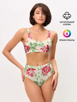 Женские топ и трусы / Розы
