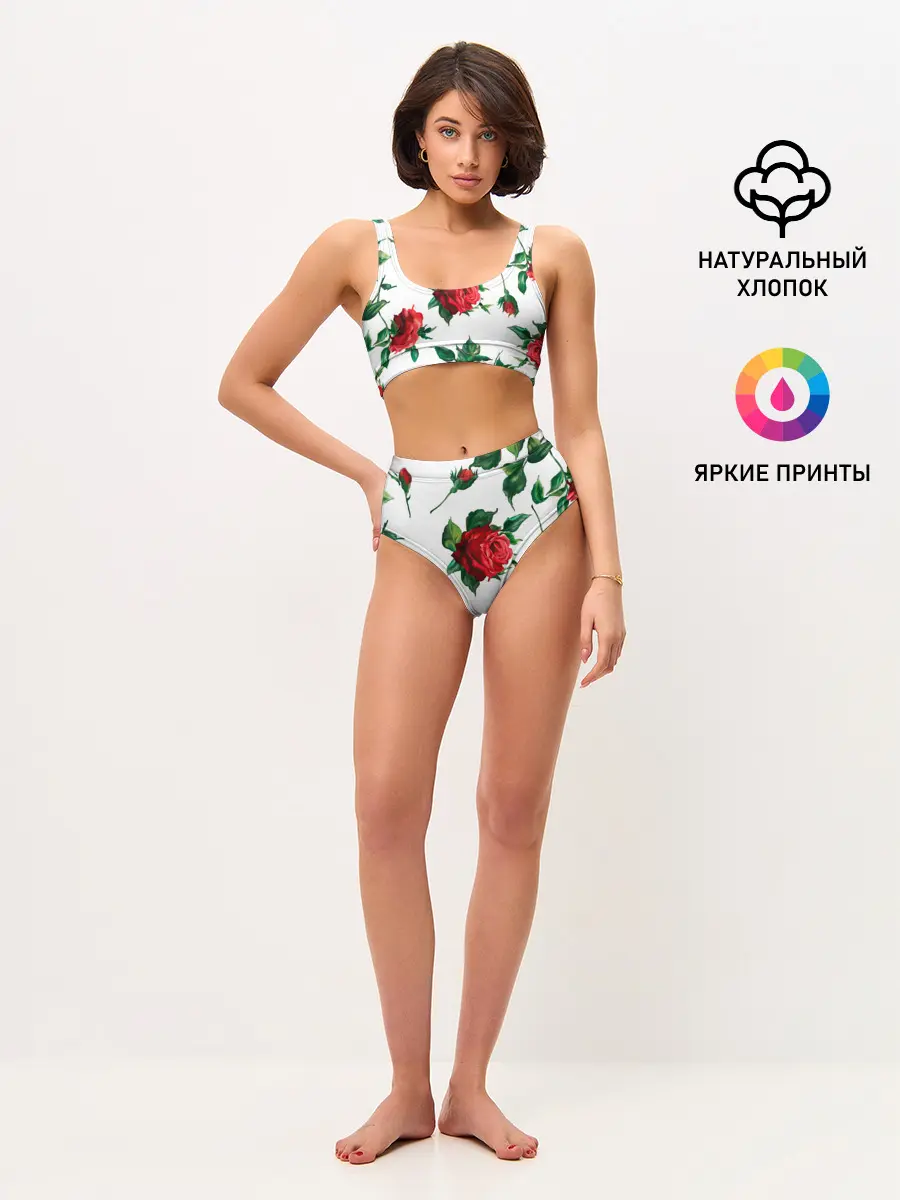 Женские топ и трусы / Розы
