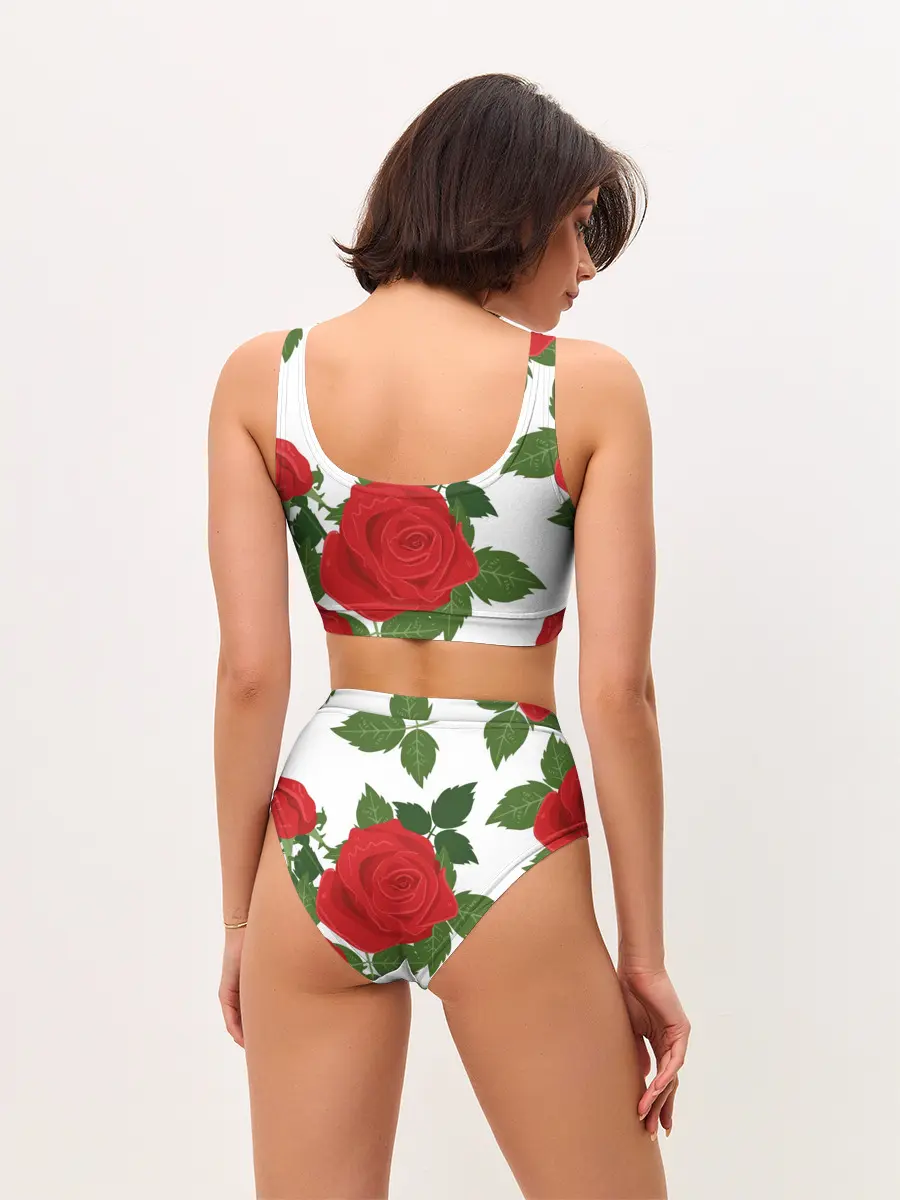 Женские топ и трусы / Большие розы