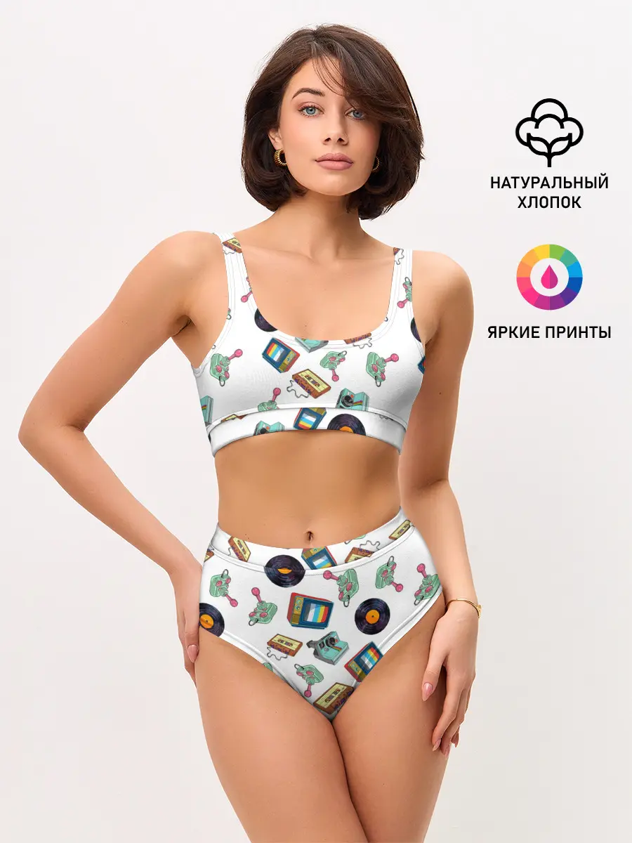 Женские топ и трусы / Стиль 80х