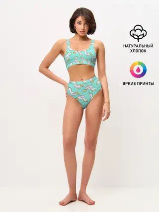 Женские топ и трусы / Единорог | Круг
