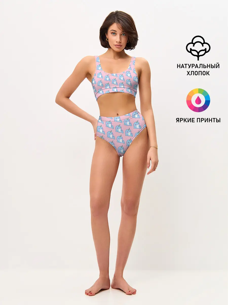 Женские топ и трусы / Дельфинчики | Единорожки