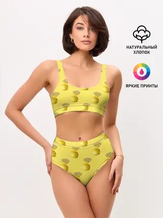 Женские топ и трусы / Летние лимоны