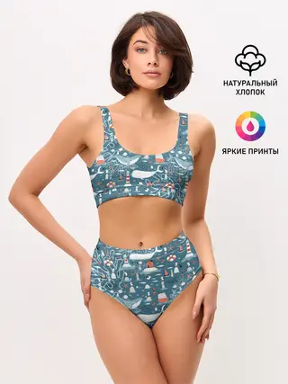 Женские топ и трусы / Море и его жители
