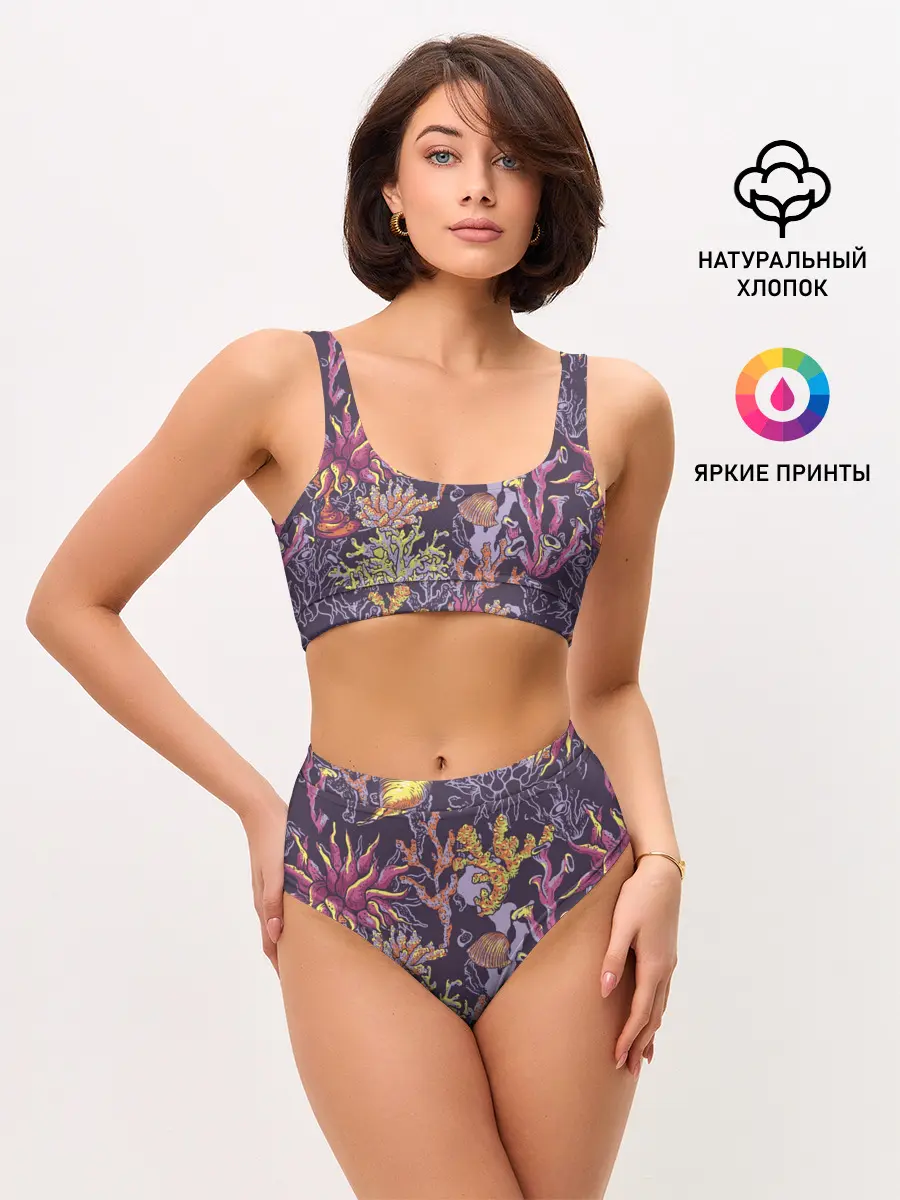 Женские топ и трусы / Кораллы