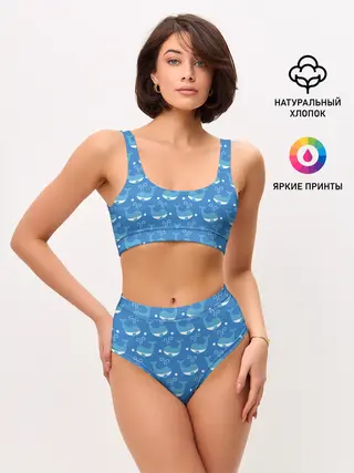 Женские топ и трусы / Киты паттерн